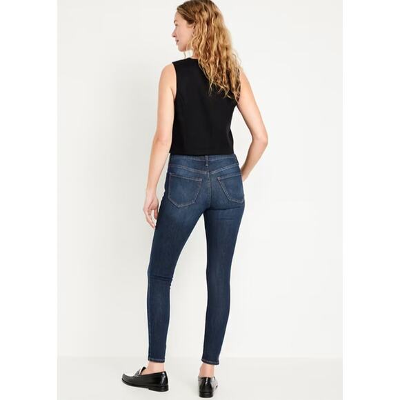 Old Navy Mid-rise Rockstar Super Skinny Dark Wash Jeans Size 14 - Picture 3 of 7